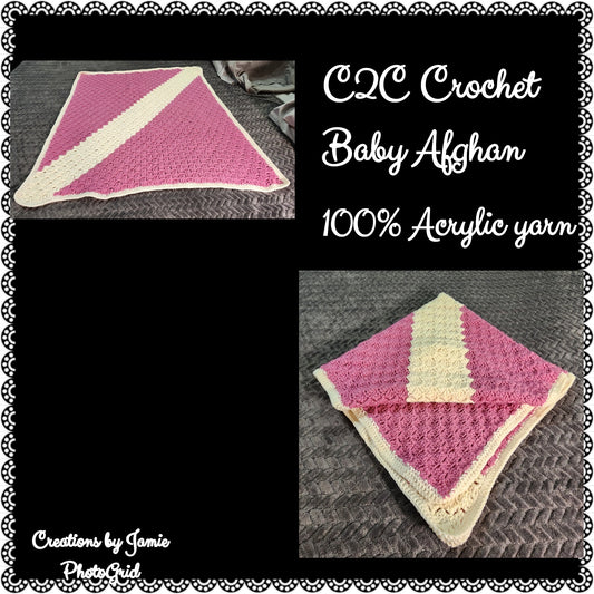 C2C Crocheted Baby Blanket